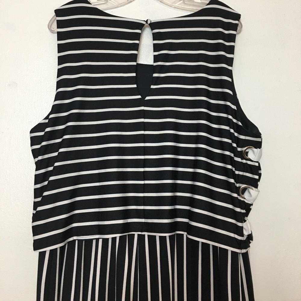 NY Collection Jumpsuit Petite Plus 2XP Striped Lace-Up Casual - Picture 6 of 14